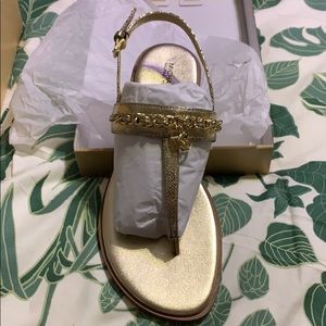 Gold metallic sandals